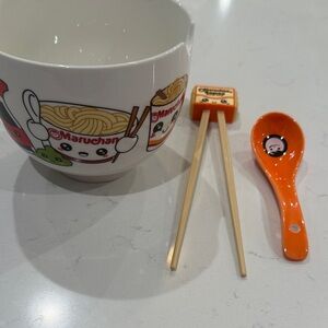 Ramen Bowl Set with Orange Spoon